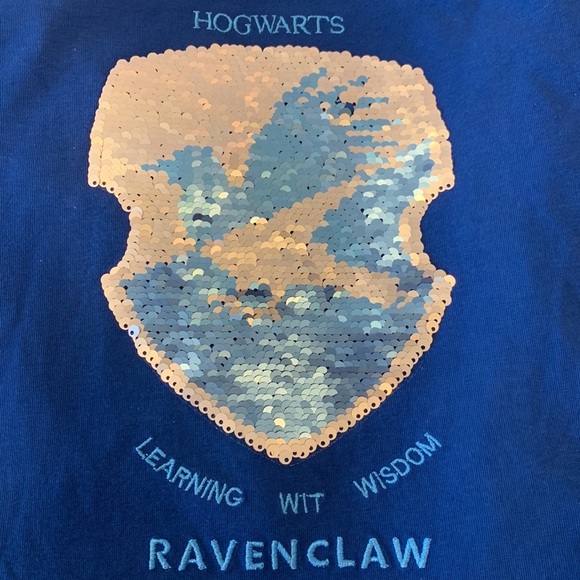 Harry Potter RAVENCLAW Women's Glitter Blue T-Shirt - Picture 9 of 11